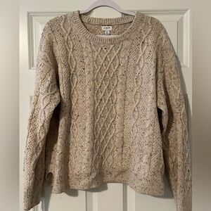 Women’s long sleeve crewneck tan sweater, J.Crew size XL